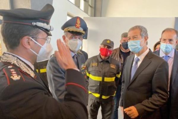 presidente musumeci - inaugurazione hub vaccini a catania