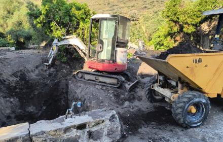 Ruspe in azione nelle zone di Stromboli colpite dalle alluvioni